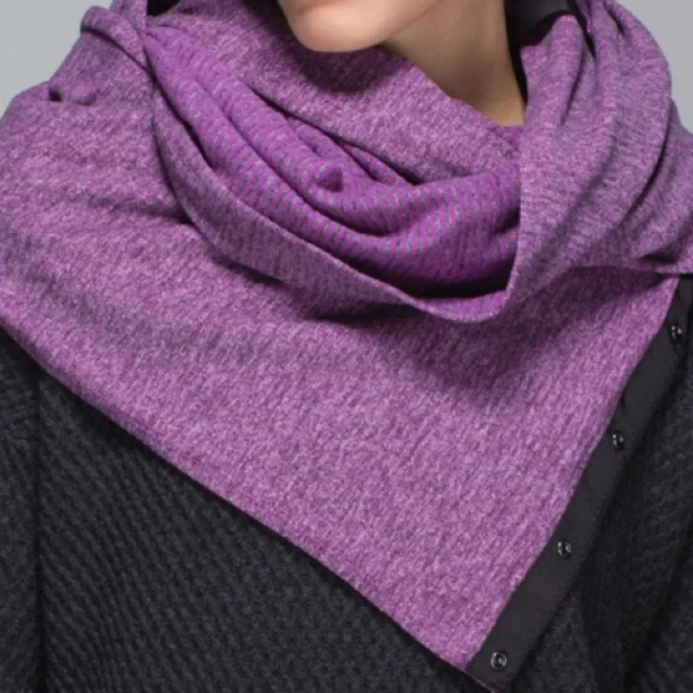 Lululemon Vinyasa Scarf *Rulu Mini Check Pique Ultra Violet Heathered Black